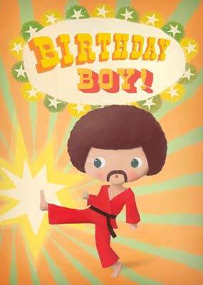 Karate Birthday Boy Greeting Card by Stephen Mackey - Click Image to Close